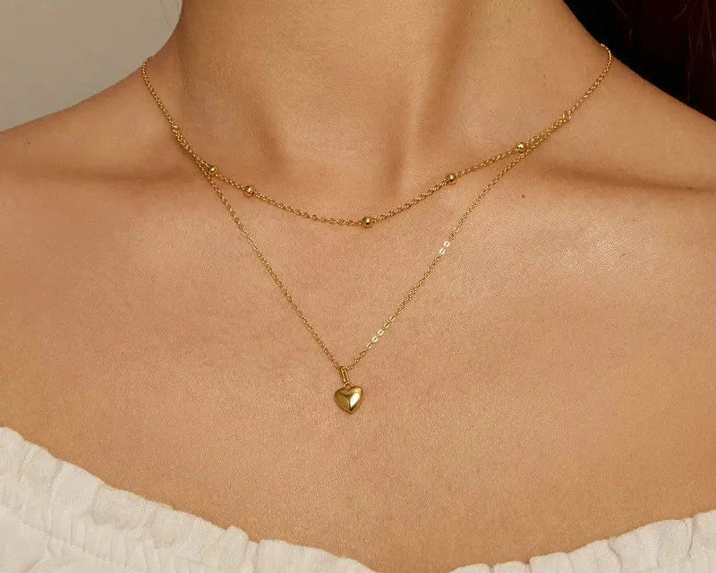 Heart Double Layer Choker