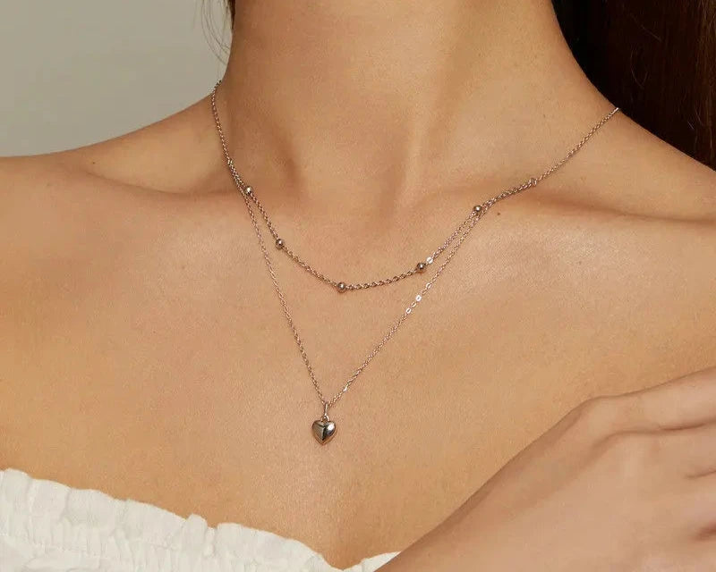 Heart  Double Layer Choker