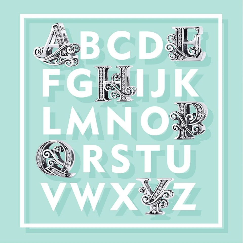 Silver Letter Vintage A to Z
